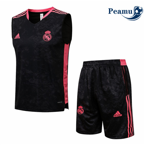 Kit Camisola Entrainement foot Real Madrid Debardeur + Pantalon Preto 2021-2022