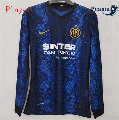 Peamu - Camisola Futebol Inter Milan Player Version Principal Equipamento Manche Longue 2021-2022