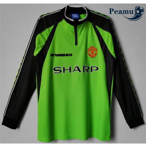 Peamu - Camisola Futebol Retro Manchester United Gardien de but Manche Longue 1998