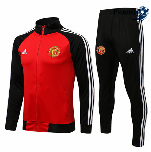 Peamu - Casaco de Fato de Treino Manchester United Vermelho/Preto 2021-2022