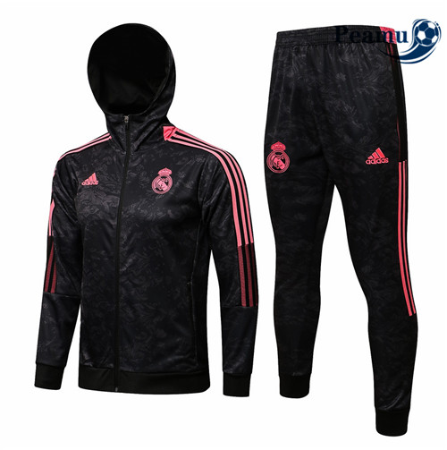 Peamu - Casaco de Fato de Treino Real Madrid com capuz Preto 2021-2022