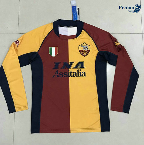 Classico Maglie AS Roma Principal Equipamento Manche Longue 2001-02