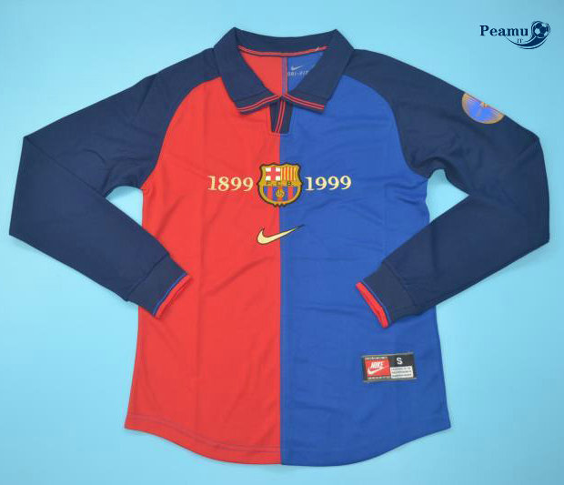 Classico Maglie Barcelona Manche Longue Principal Equipamento 1998-99