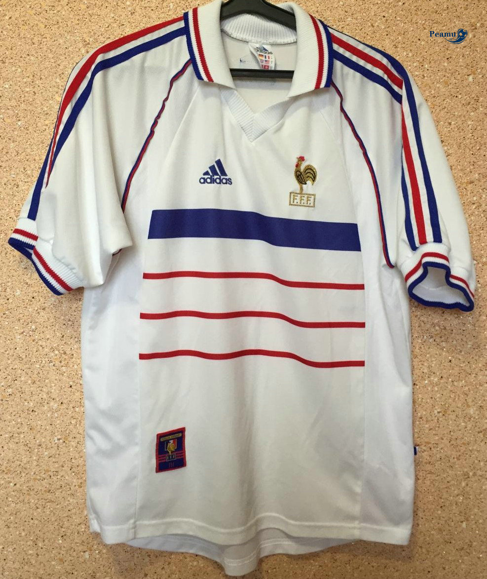 Classico Maglie França Alternativa Equipamento Bianco 1998-99