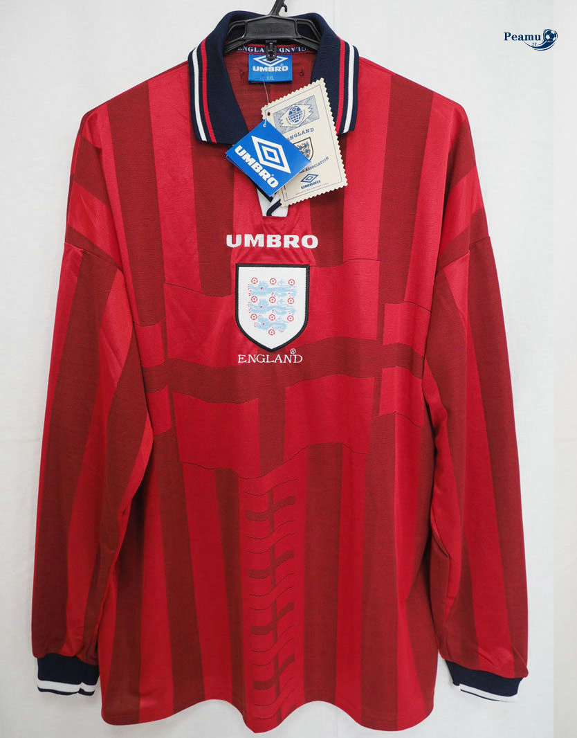 Classico Maglie Inglaterra Manche Longue Alternativa Equipamento Vermelho Coppa Del Mondo 1998