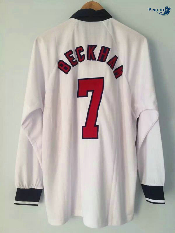 Classico Maglie Inglaterra Manche Longue Principal Equipamento (7 BECKHAM) Coppa Del Mondo 1998