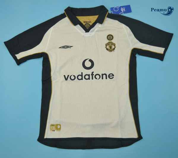 Classico Maglie Manchester United Terceiro Equipamento Bianco 2001-02