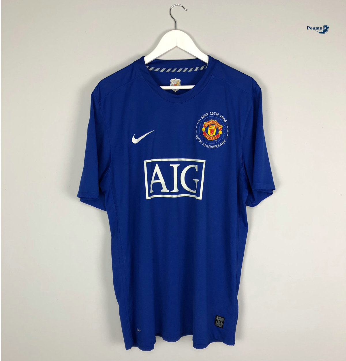 Classico Maglie Manchester United Alternativa Equipamento Azul clair 2008-09