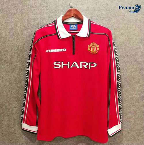 Classico Maglie Manchester United Manche Longue Principal Equipamento 1998-99