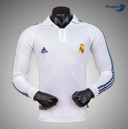 Classico Maglie Real Madrid Principal Equipamento Manche Longue 2001-02