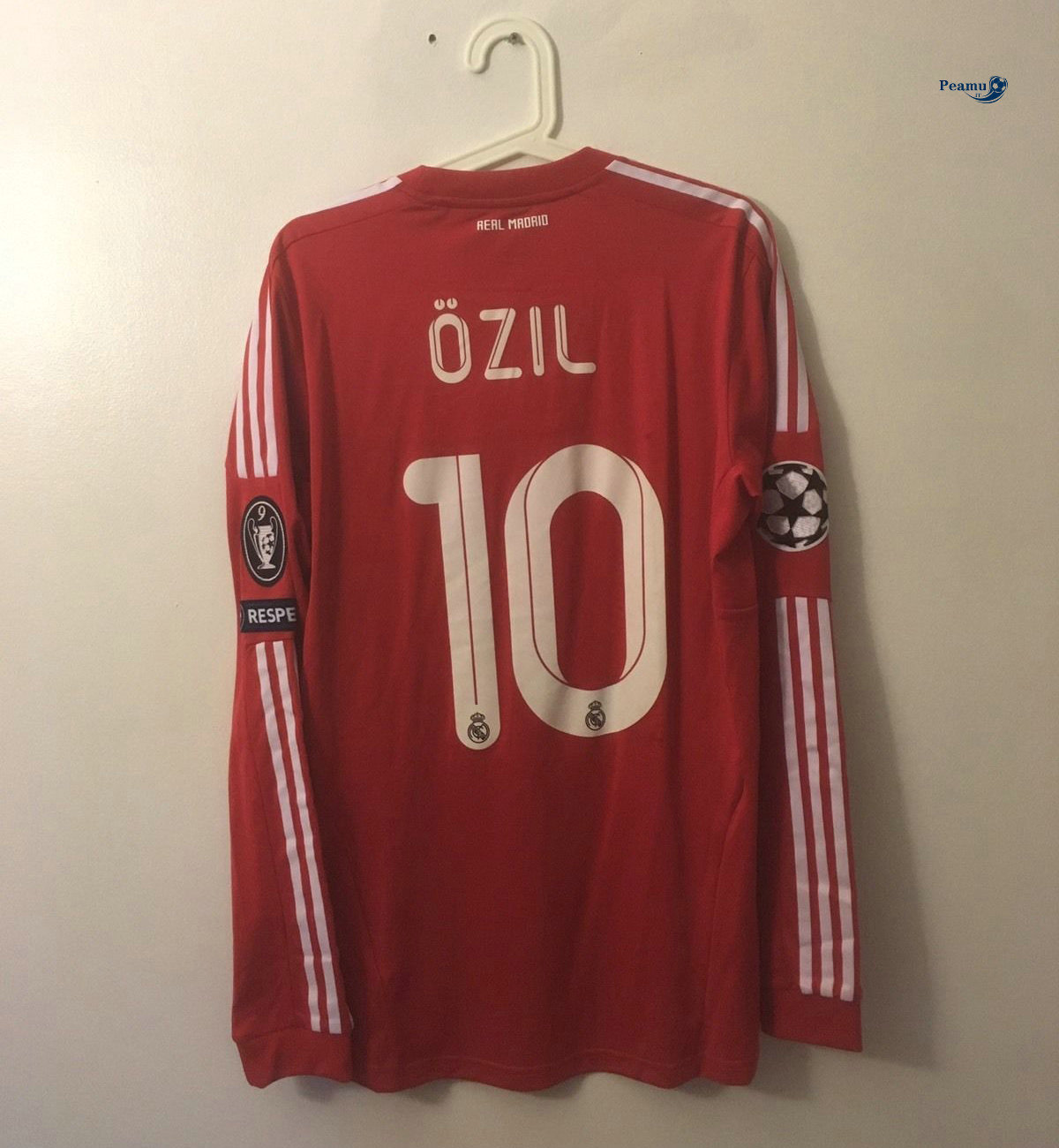 Classico Maglie Real Madrid Manche Longue Terceiro Equipamento Vermelho (10 Ozil) 2011-12