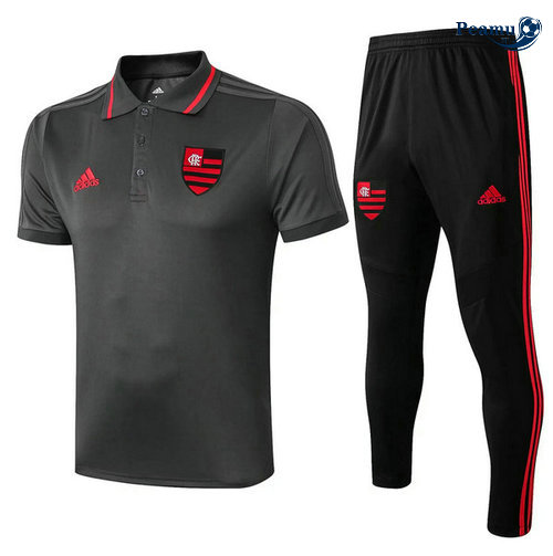 Kit Camisola Entrainement POLO Flamengo RJ + Pantalon Cinza escuro/Preto 2019-2020