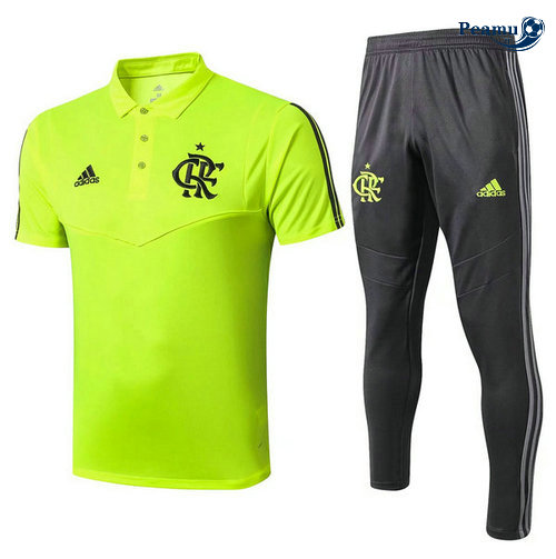 Kit Camisola Entrainement POLO Flamengo + Pantalon Verde/Preto 2019-2020