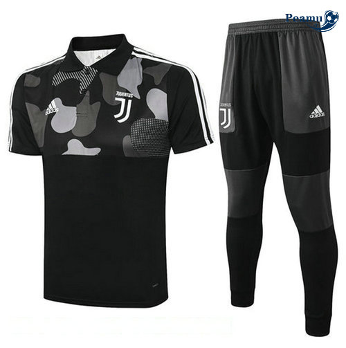 Kit Camisola Entrainement POLO Juventus + Pantalon Preto 2020-2021