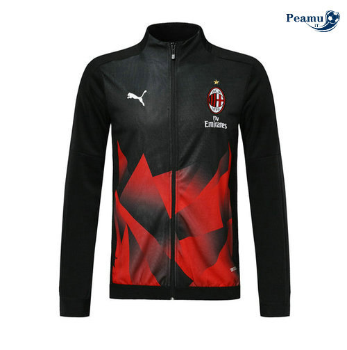 Jaqueta Futebol AC Milan Preto/Vermelho 2019-2020 M001