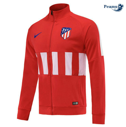 Jaqueta Futebol Atletico Madrid Vermelho/Bianco 2019-2020 Collo Alto