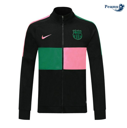 Jaqueta Futebol Barcelona Preto Rosa/Verde 2019-2020