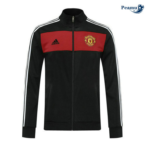 Jaqueta Futebol Manchester United Preto/Vermelho 2020-2021