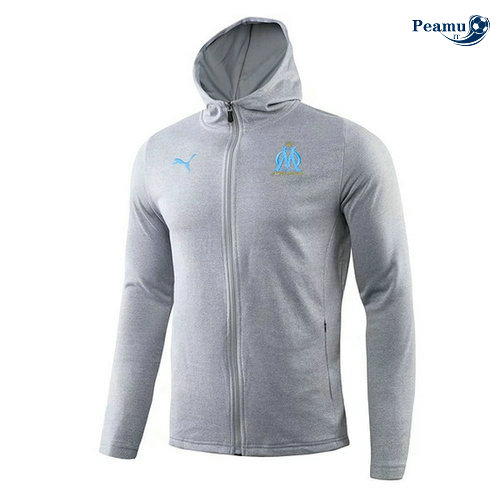 Sweat à capuche Calcio Marsella Cinza Bianco 2019-2020