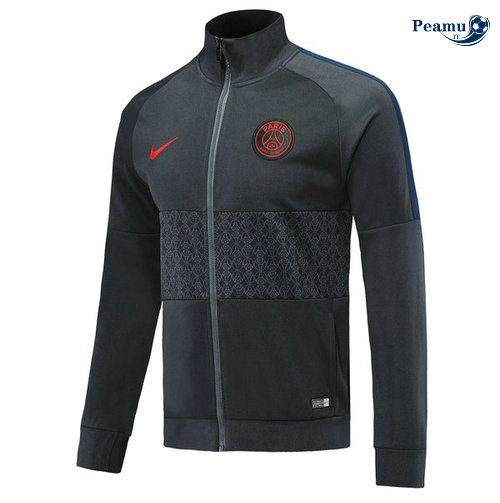Jaqueta Futebol PSG Preto/Cinza 2019-2020 Collo Alto