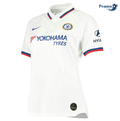 Camisola Futebol Chelsea Mulher Alternativa Equipamento Bianco 2019-2020