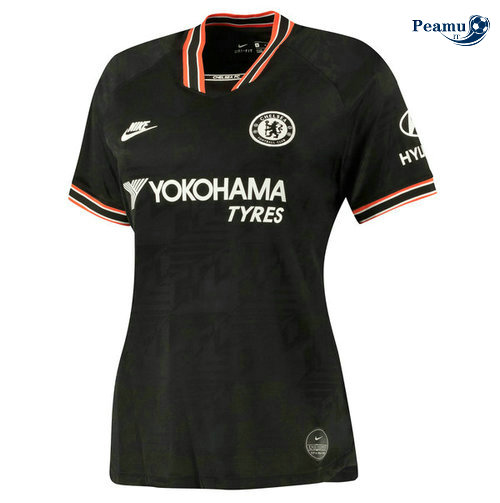 Camisola Futebol Chelsea Mulher Terceiro Equipamento Preto 2019-2020