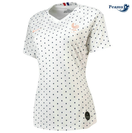 Camisola Futebol França Mulher Bianco 2019-2020
