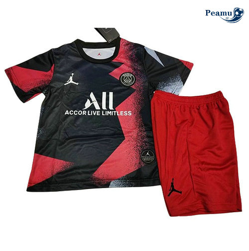 Camisola Futebol PSG Jordan Crianças Preto 2019-2020