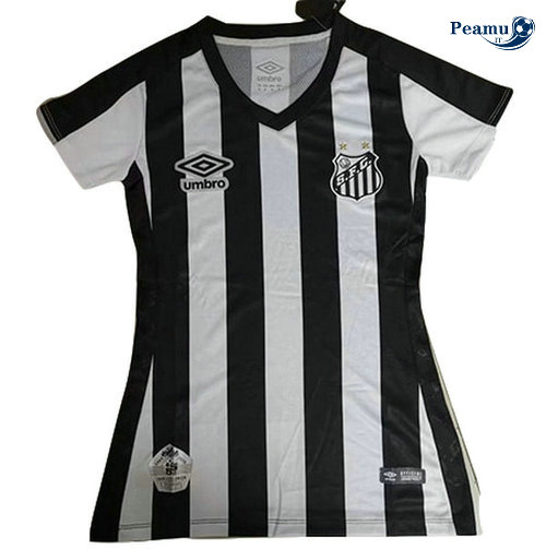 Camisola Futebol Santos Preto and Bianco Mulher 2019-2020