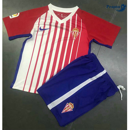 Camisola Futebol Sporting Gijon Crianças Principal Equipamento 2019-2020