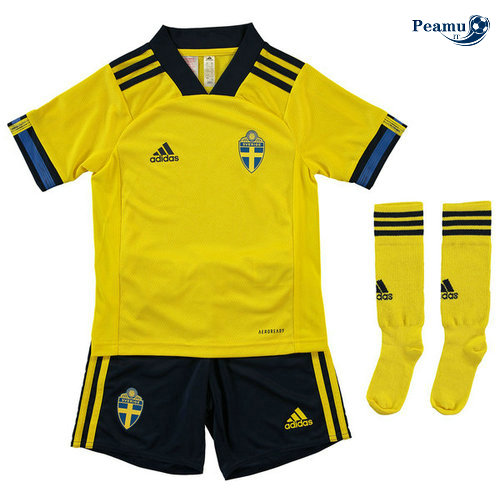 Camisola Futebol Suecia Crianças Principal Equipamento 2019-2020