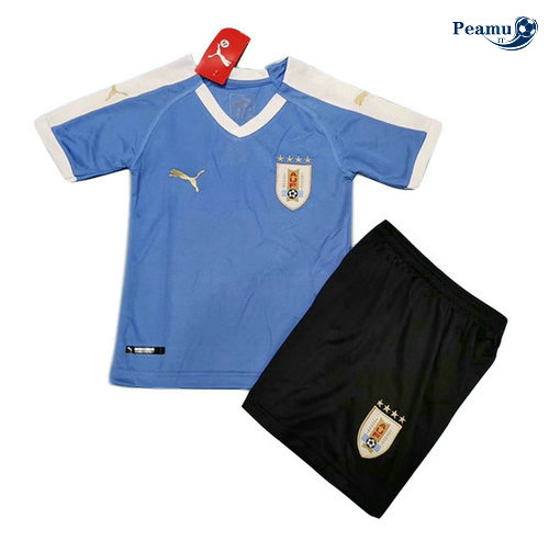 Camisola Futebol Uruguai Crianças Principal Equipamento Azul clair 2019-2020
