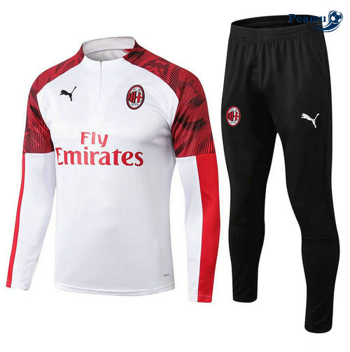 Fato de Treino AC Milan Bianco 2019-2020 sweat zippe