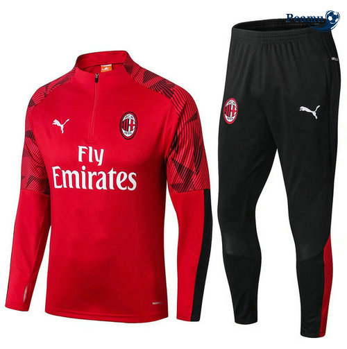 Fato de Treino AC Milan Vermelho 2019-2020 sweat zippe