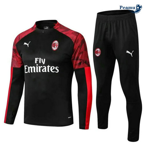 Fato de Treino AC Milan Preto/Vermelho 2019-2020