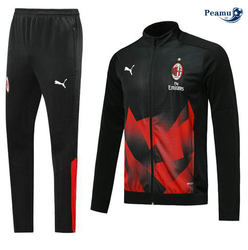 Casaco de Fato de Treino AC Milan Preto/Vermelho 2019-2020 M074