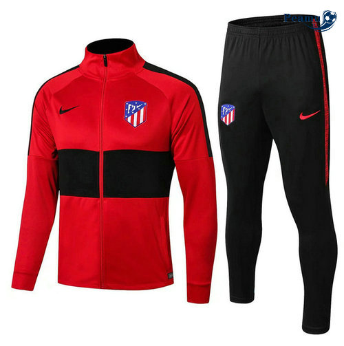 Casaco de Fato de Treino Atletico Madrid Vermelho/Preto 2019-2020 Collo Alto