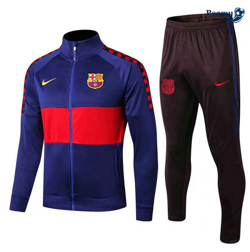 Casaco de Fato de Treino Barcelona Azul navy 2019-2020 Collo Alto