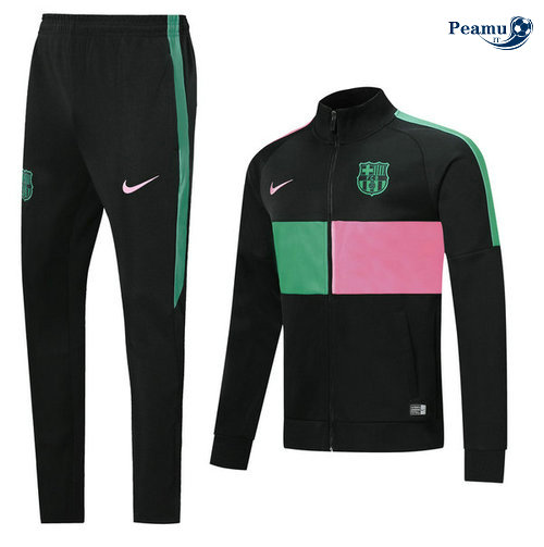 Casaco de Fato de Treino Barcelona Preto Rosa/Verde 2019-2020