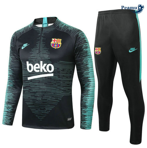 Fato de Treino Barcelona Preto/Azul clair Verde 2019-2020 M084