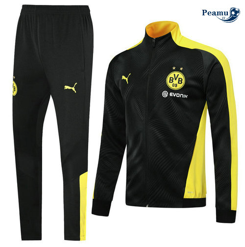 Casaco de Fato de Treino Borussia Dortmund BVB Preto/Amarelo 2019-2020 Collo Alto