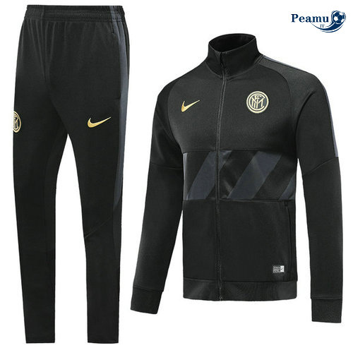 Casaco de Fato de Treino Inter Milan Preto 2019-2020 Collo Alto