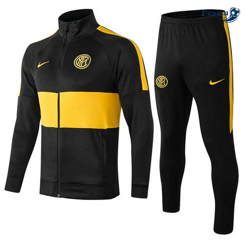 Casaco de Fato de Treino Inter Milan Preto/Amarelo 2019-2020 Collo Alto