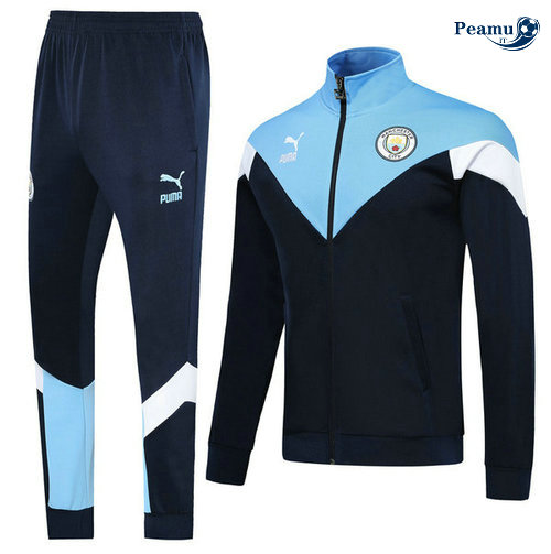 Casaco de Fato de Treino Manchester City Azul clair/Azul navy 2019-2020