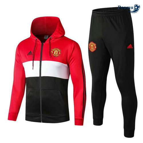 Casaco de Fato de Treino con cappuccio Manchester United Vermelho/Bianco/Preto 2019-2020