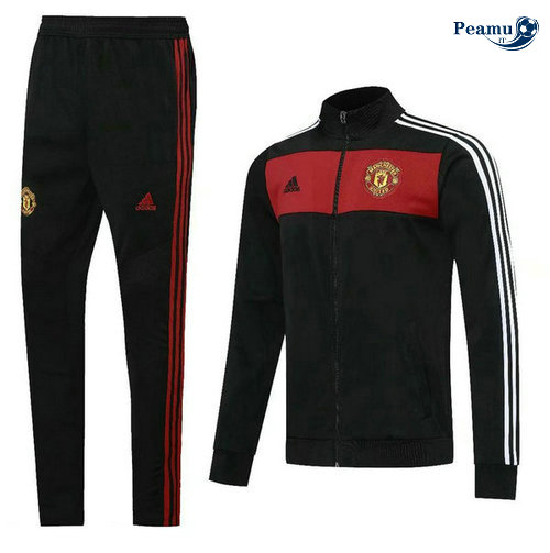 Casaco de Fato de Treino Manchester United Preto/Vermelho 2020-2021