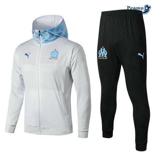 Casaco de Fato de Treino con cappuccio Marsella Bianco/Azul clair 2019-2020