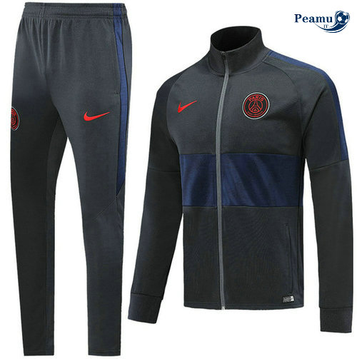 Casaco de Fato de Treino PSG Preto/Azul navy 2019-2020 Collo Alto