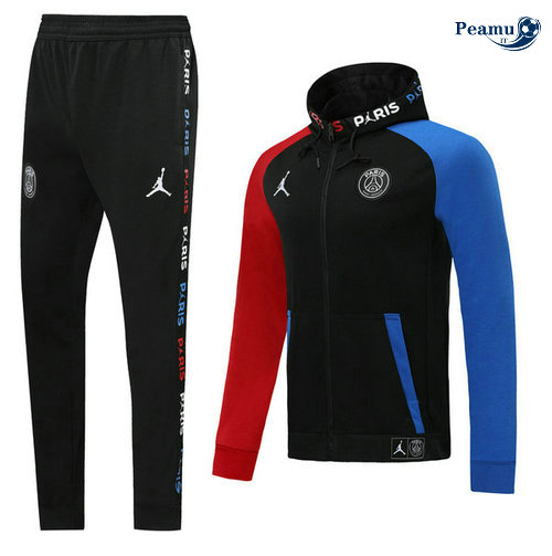 Casaco de Fato de Treino con cappuccio PSG Jordan Azul clair/Vermelho/Preto 2019-2020