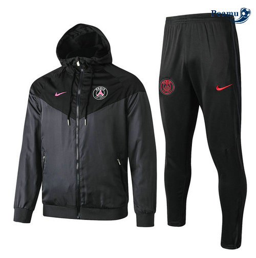 Casaco de Fato de Treino con cappuccio A Vento PSG Preto 2019-2020